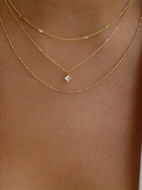 "Lumina" Triple Layer CZ Pendant Necklace